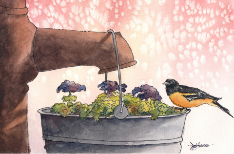 Watercolor painting of a bear holding a basket.png